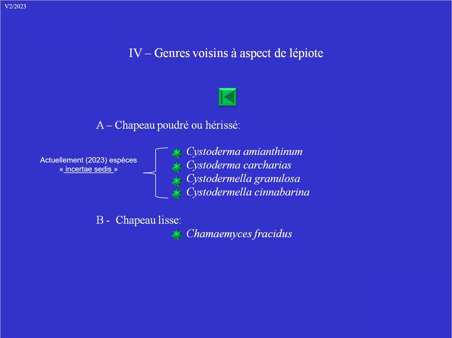 Lepiotes - Liste III: